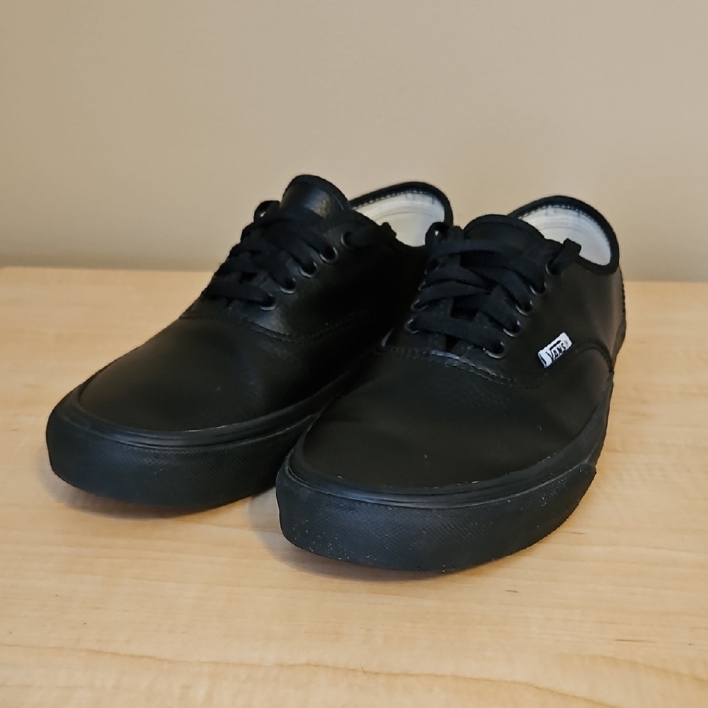 Vans Authentic Customs in Black Leather (Size: 8.5 EE)
